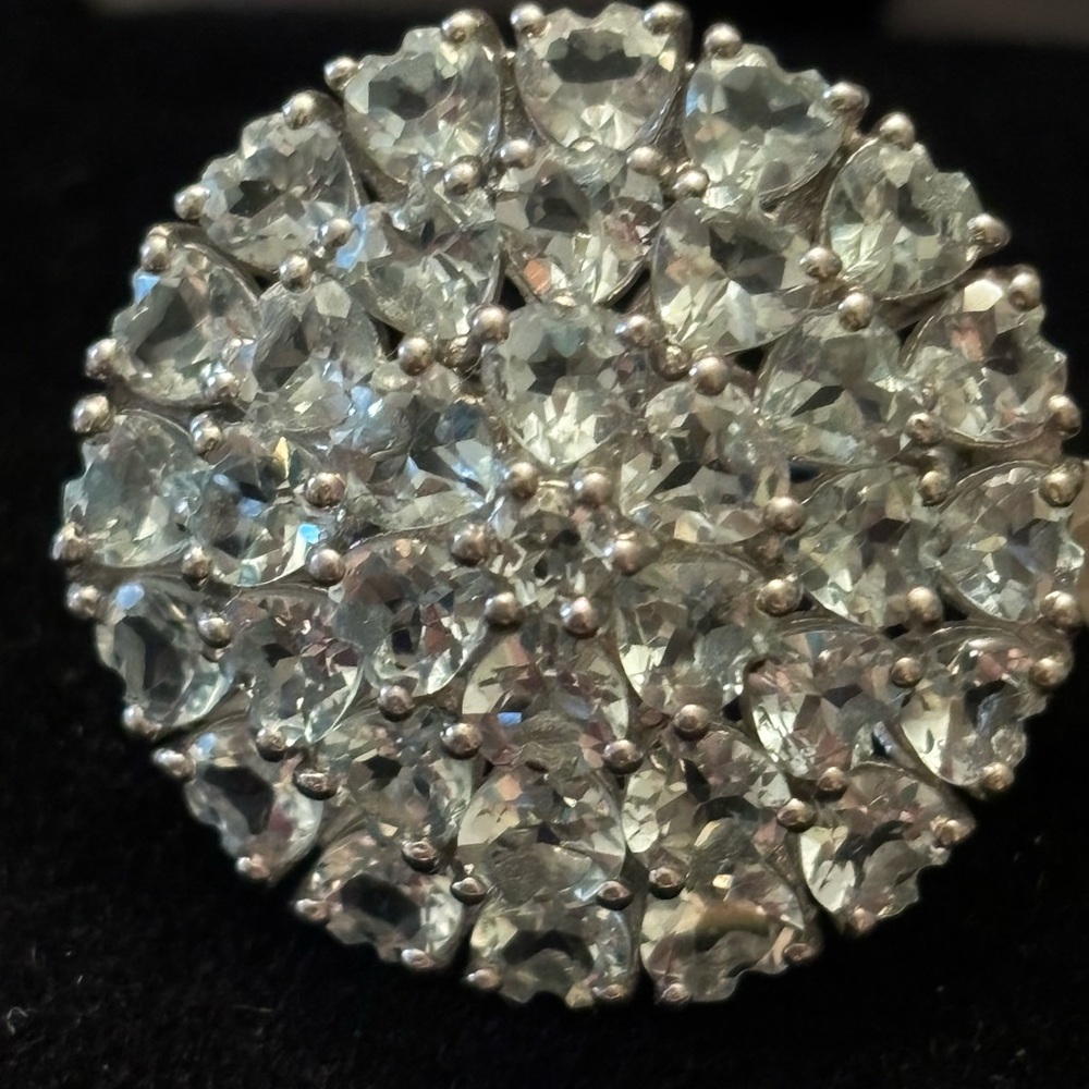 Dazzling Silver Statement Ring With Sparkling Sto… - image 2